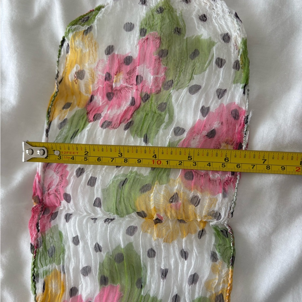 Vintage Floral Sheer Scarf Lot - Set of 3 Romantic Gauze Scarves - Picture 10 of 12